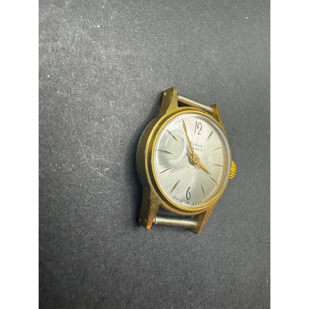 Vintage Slava USSR 17 Jewels Mechanical Gold Tone Ladies Watch No Band